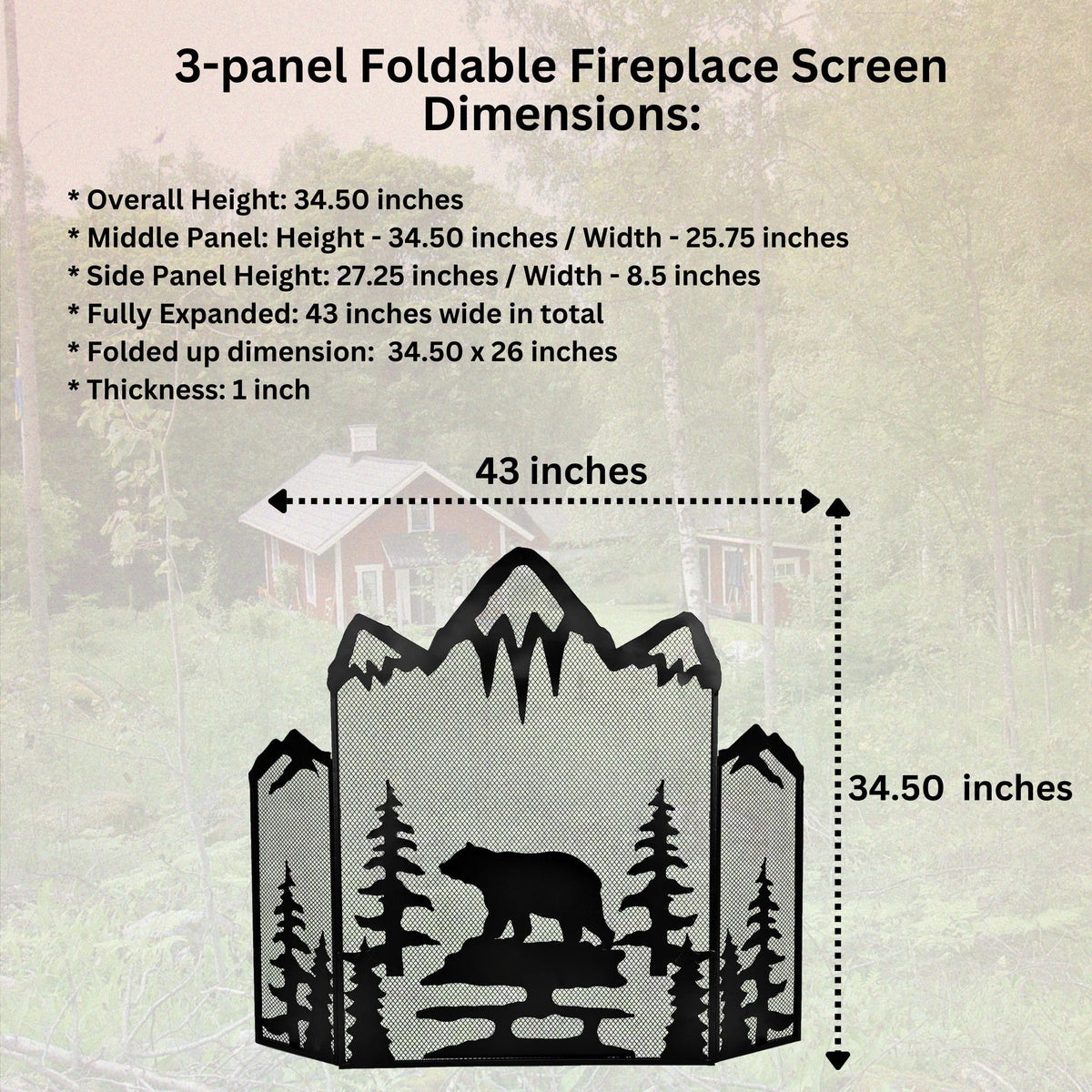 3-Panel Fireplace Screen X782811
